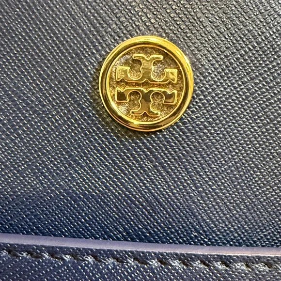 Tory Burch Navy Blue Leather Tote Bag - Purse - Picture 15 of 15